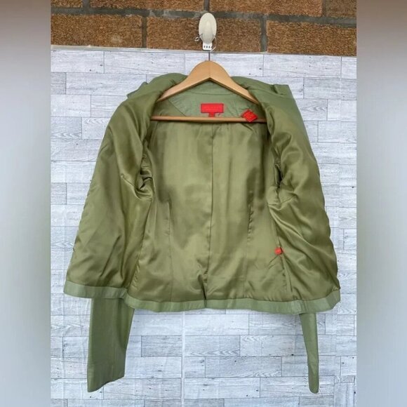 Elements by vakko olive green leather jacket large - Picture 10 of 11
